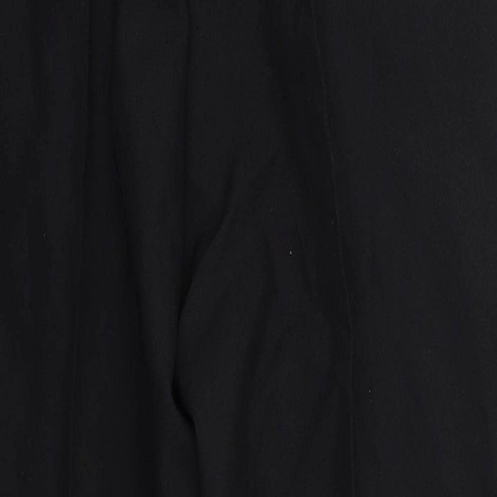 Brand and care label for Saira of Manchester women’s black polyester trousers, size UK 16, 28-inch leg regular