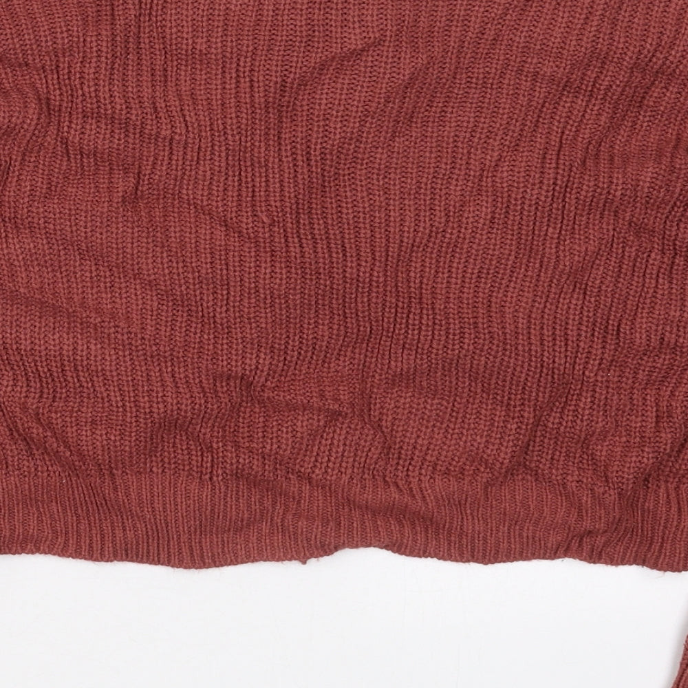 Jolie & Joy Womens Pink V-Neck Acrylic Pullover Jumper Size M