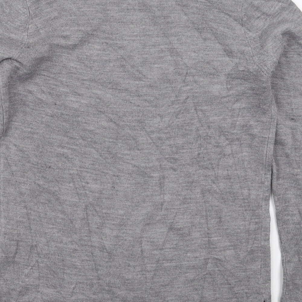 Primark Womens Grey Crew Neck Acrylic Pullover Jumper Size 6