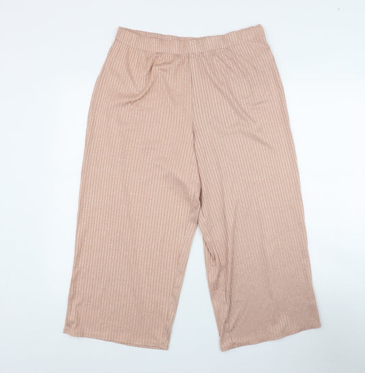 F^F Womens Pink Polyester Capri Trousers Size 12 L21 in Regular