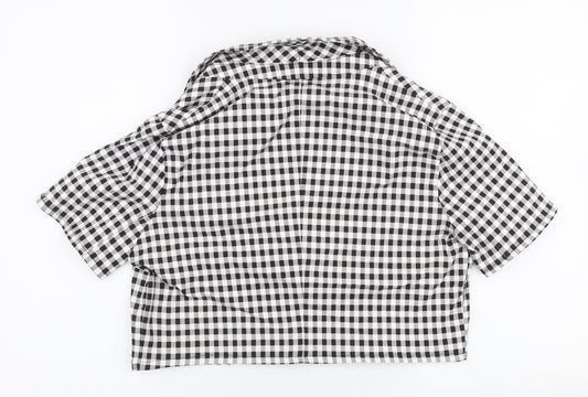 Primark Womens Black Check Jacket Size 10 Button