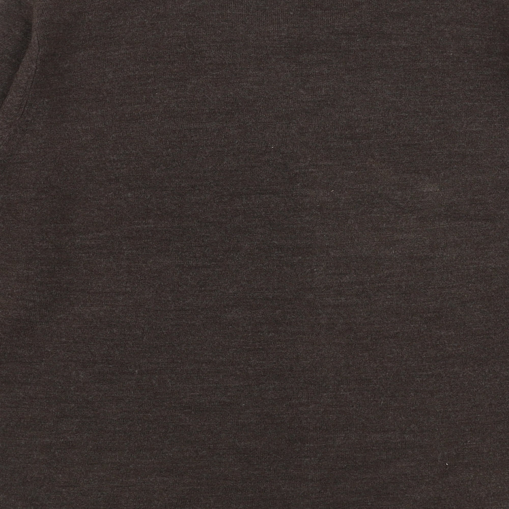 Marks and Spencer Mens Brown V-Neck Acrylic Pullover Jumper Size M