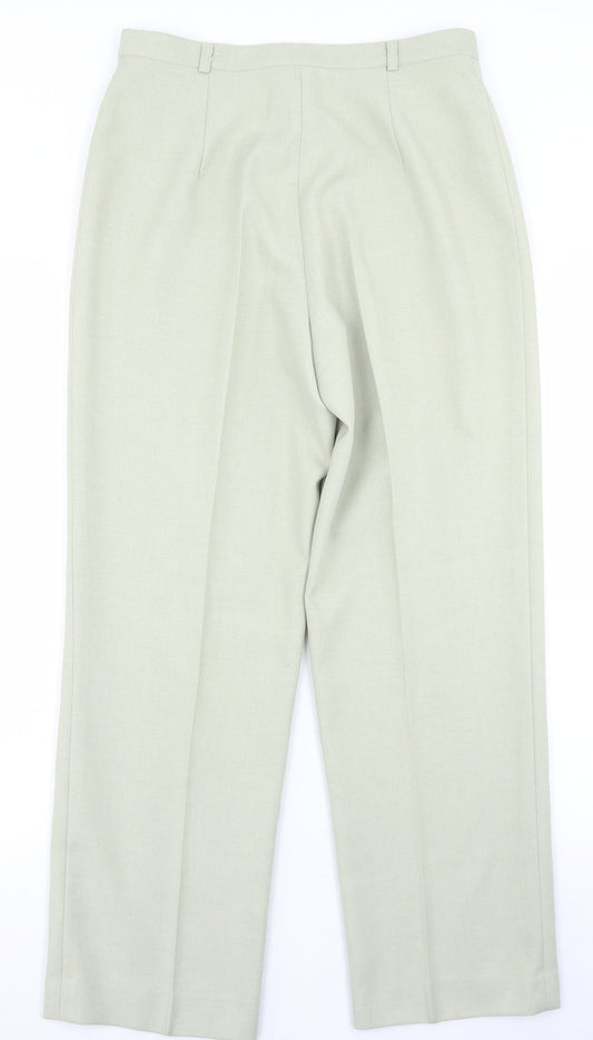 Classics Womens Green Polyester Dress Pants Trousers Size 12 L26 in Regular Button