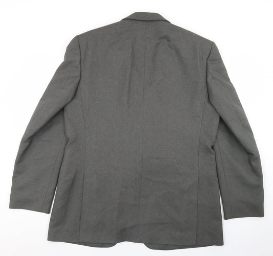 Mens UK Size 44 Pinstripe Regular Grey Suit Jacket