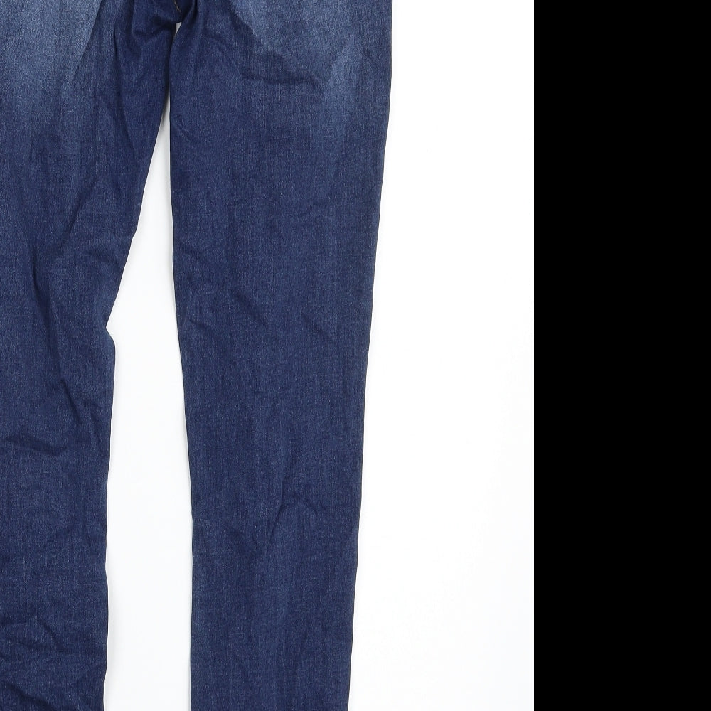Denim & Co. Womens Blue Cotton Skinny Jeans Size 10 L29 in Slim Zip