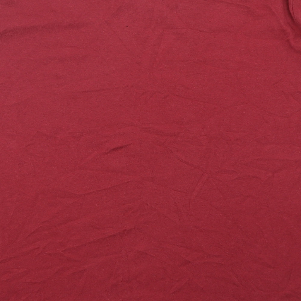 Capsule Womens Red Cotton Basic T-Shirt Size 26 Round Neck