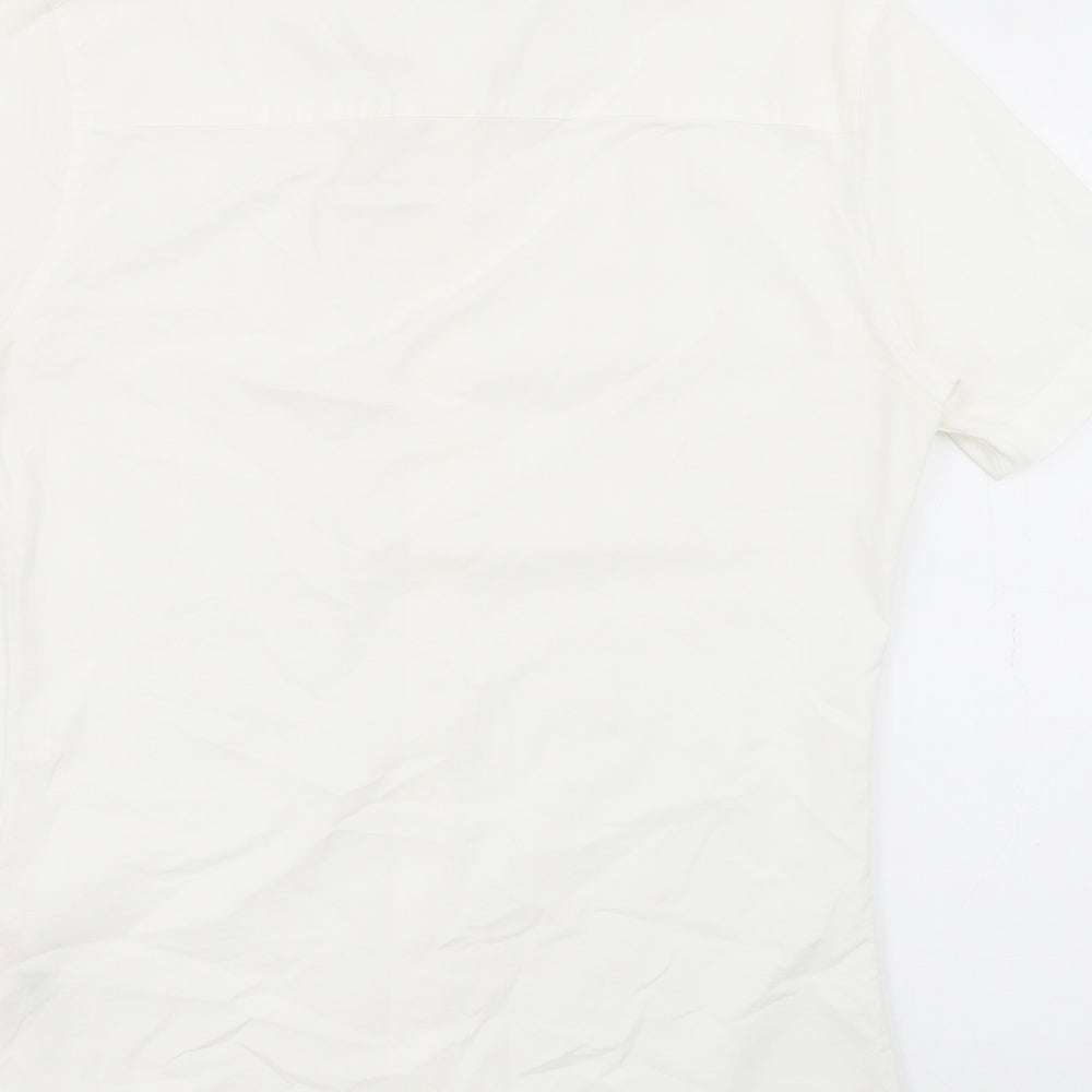 Mens UK Size S Topman Ivory Button-Up Long Sleeve Casual Shirt