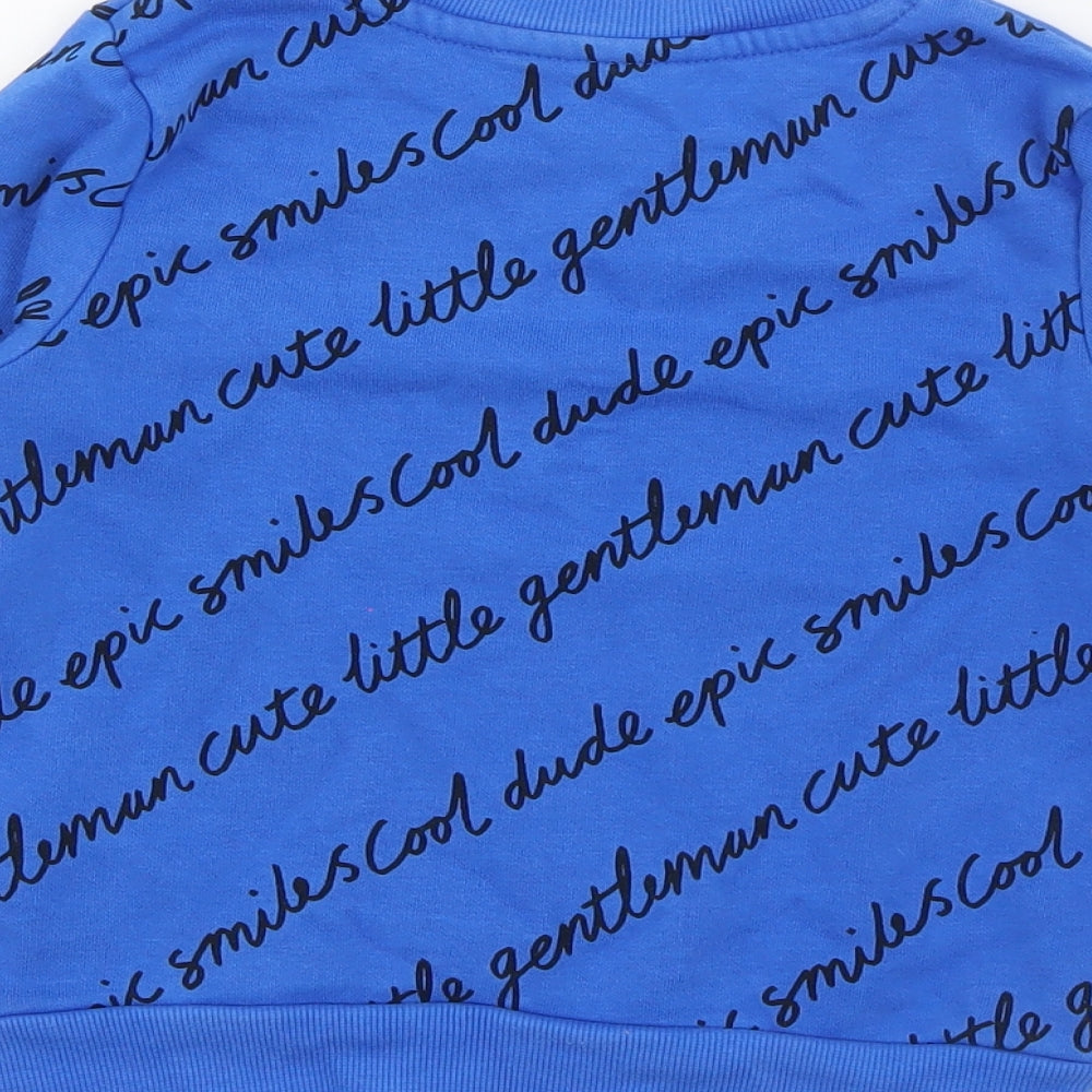 Georgeq Boys Blue Geometric Cotton Pullover Sweatshirt Size 2-3 Years