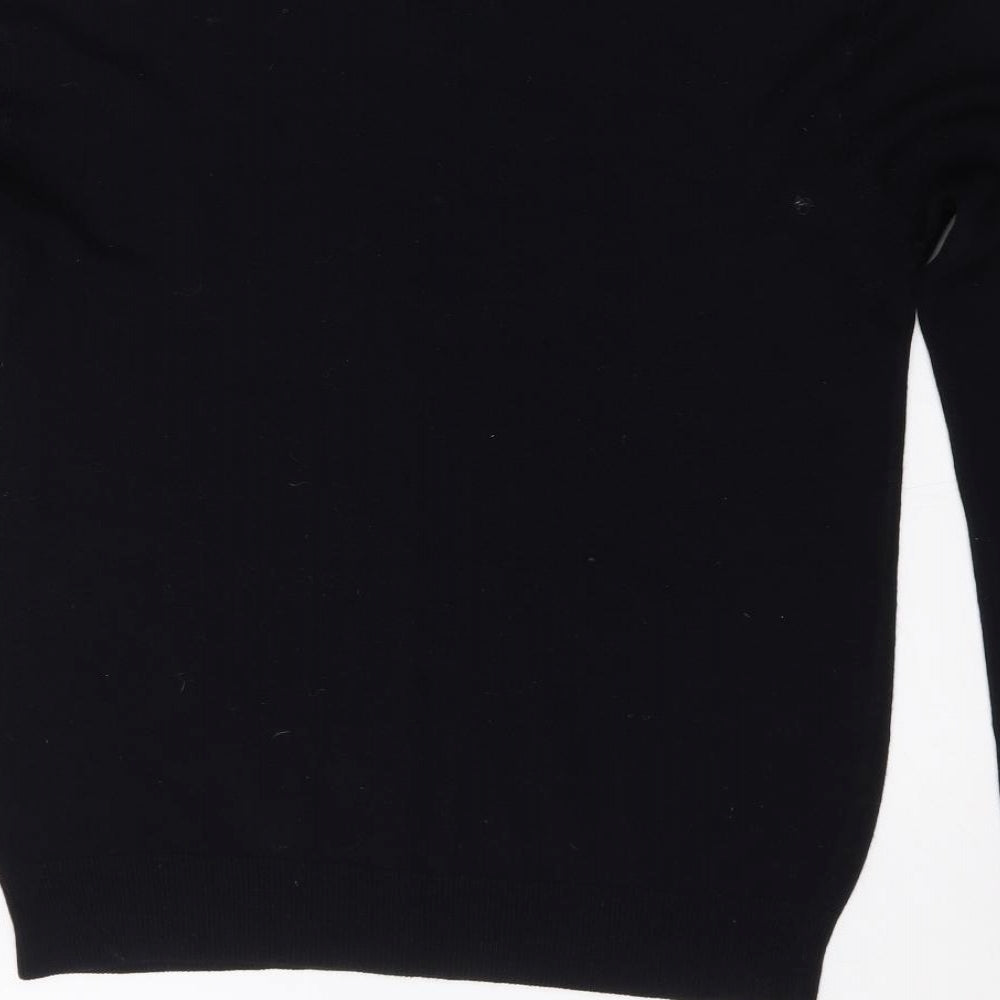 Cedar Wood State Mens Black V-Neck Acrylic Pullover Jumper Size S