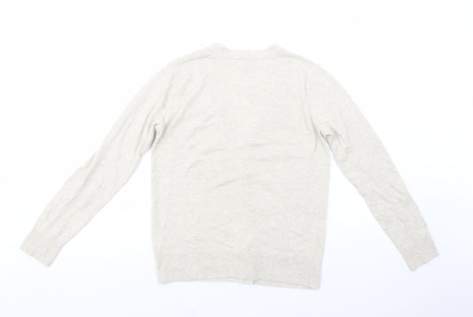 Gap Womens Beige V-Neck Cotton Cardigan Jumper Size M