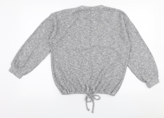 George Womens Grey Round Neck Polyester Pullover Jumper Size S