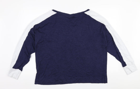 Gap Womens Blue Round Neck Polyester Pullover Jumper Size XL