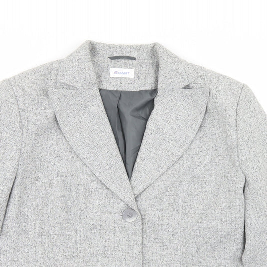 Damart Womens Grey  Polyester Jacket Blazer Size 12