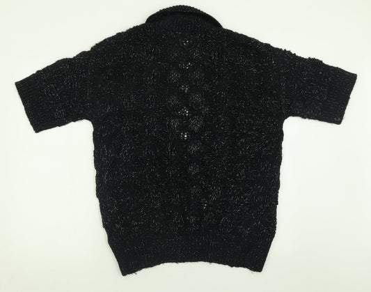 George Womens Black V-Neck Acrylic Cardigan Jumper Size 8