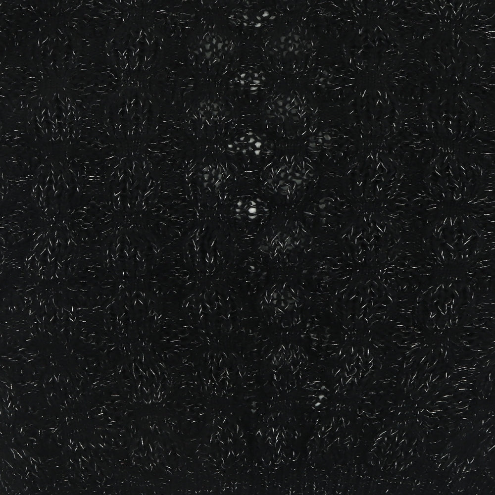 George Womens Black V-Neck Acrylic Cardigan Jumper Size 8