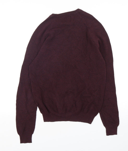 Burton Mens Purple Round Neck Cotton Pullover Jumper Size S