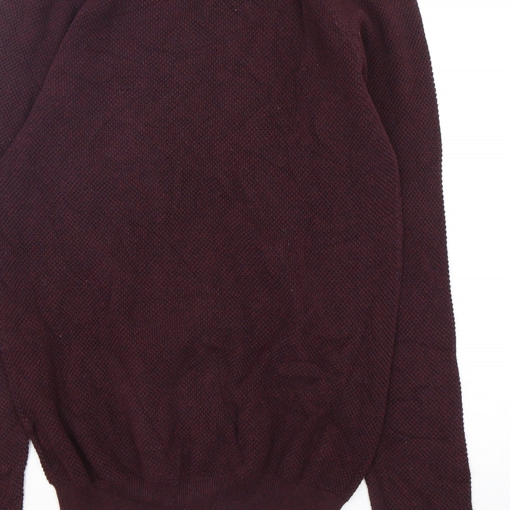 Burton Mens Purple Round Neck Cotton Pullover Jumper Size S