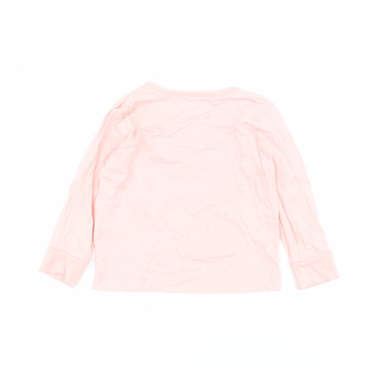 Matalan Baby Pink Houndstooth 100% Cotton Basic T-Shirt Size 12-18 Months Round Neck Pullover - Rainbow