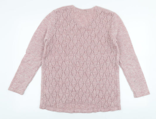 Gerry Weber Womens Pink V-Neck Polyester Pullover Jumper Size M