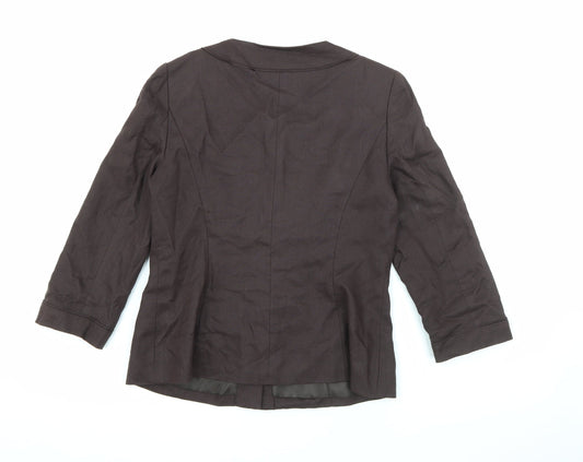 Precis Womens Brown Jacket Size 8 Button