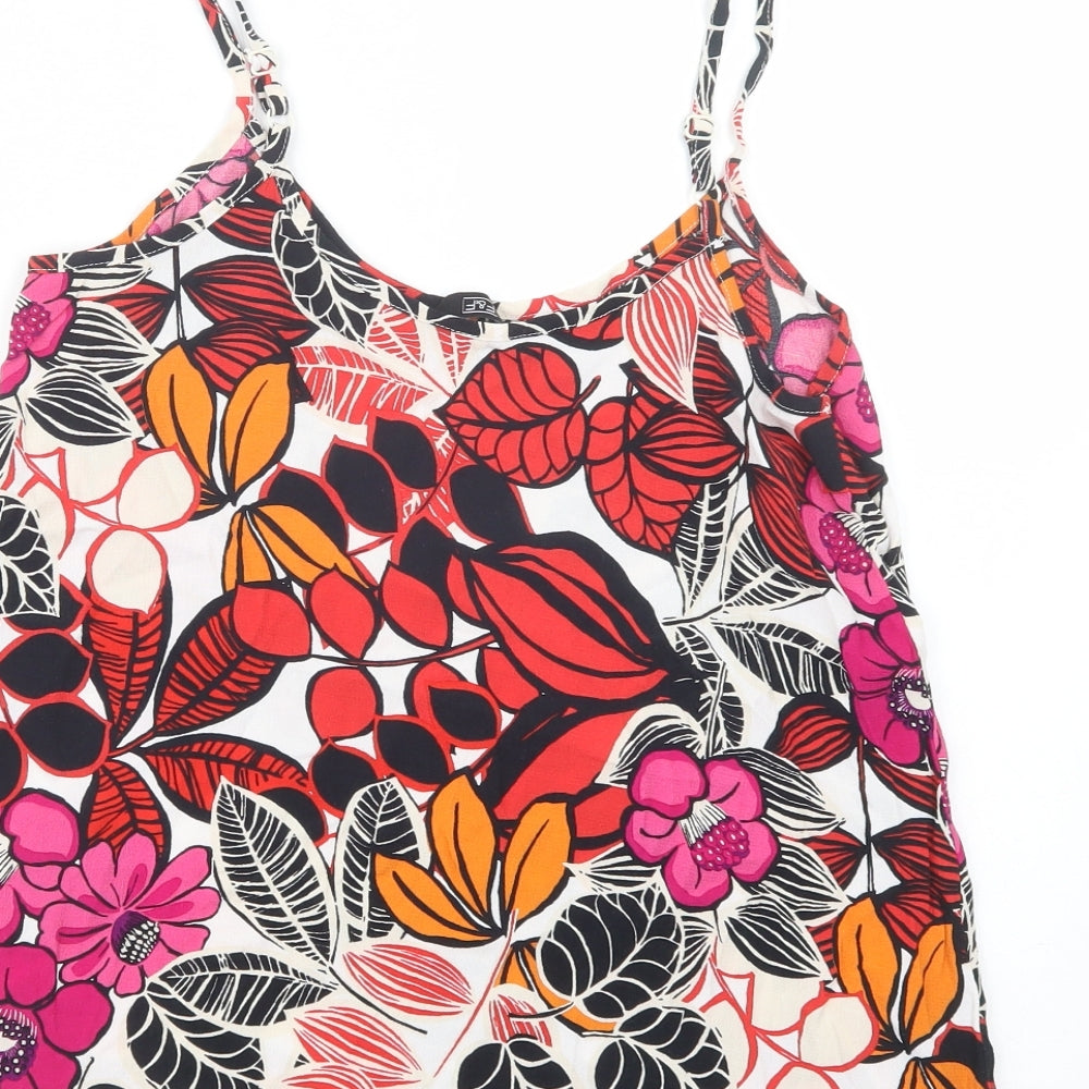 F&F Womens Multicoloured Floral Viscose Camisole Blouse Size 8 Scoop Neck