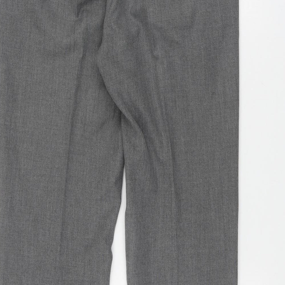 Burton Mens Grey Polyester Trousers Size 32 in L33 in Regular Zip