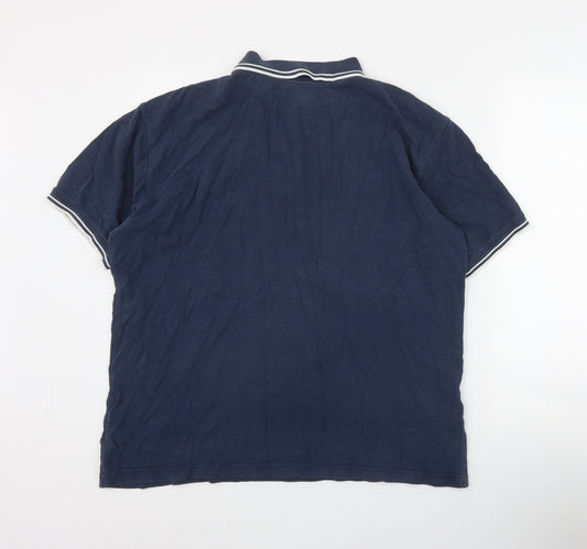 Liverpool FC Mens Blue Cotton Polo Size L Collared Button