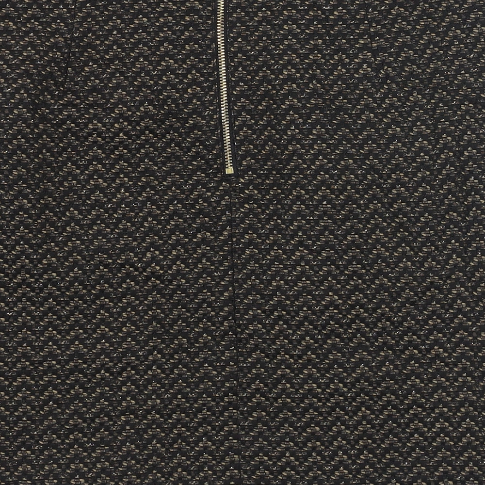 Marks and Spencer Womens Black Polyester Straight & Pencil Skirt Size 8 Zip