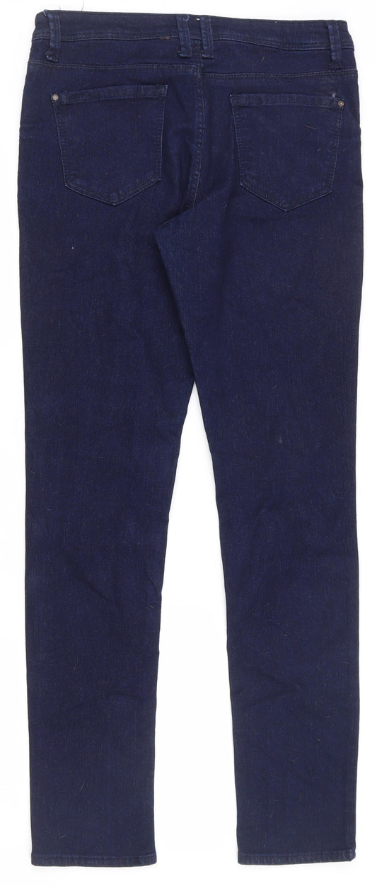 Denim & Co. Womens Blue Cotton Skinny Jeans Size 12 L30 in Regular Zip