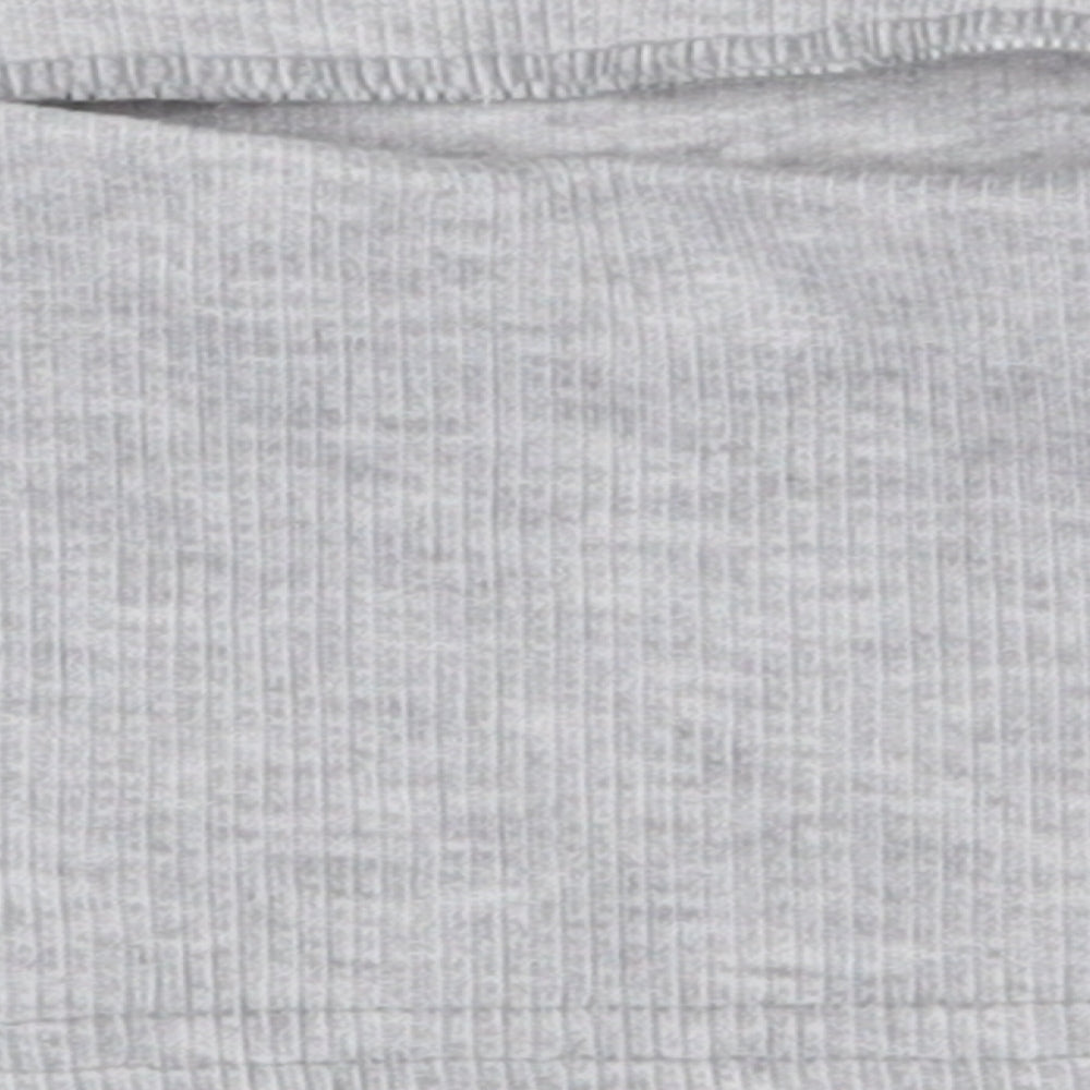 Boohoo Womens Grey Polyester Basic T-Shirt Size 6 Off the Shoulder - Boob Tube