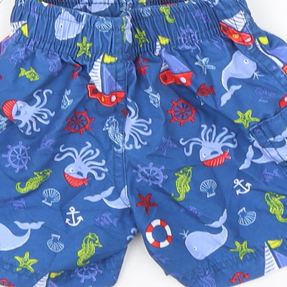 St Bernard Boys Multicoloured Geometric Polyester Sweatpants Trousers Size 9-12 Months - Nautical Swim Shorts