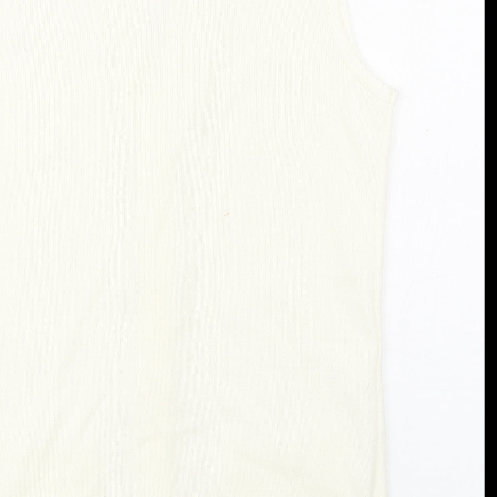 Womens UK Size S Merry Gold Ivory Vest Jumper