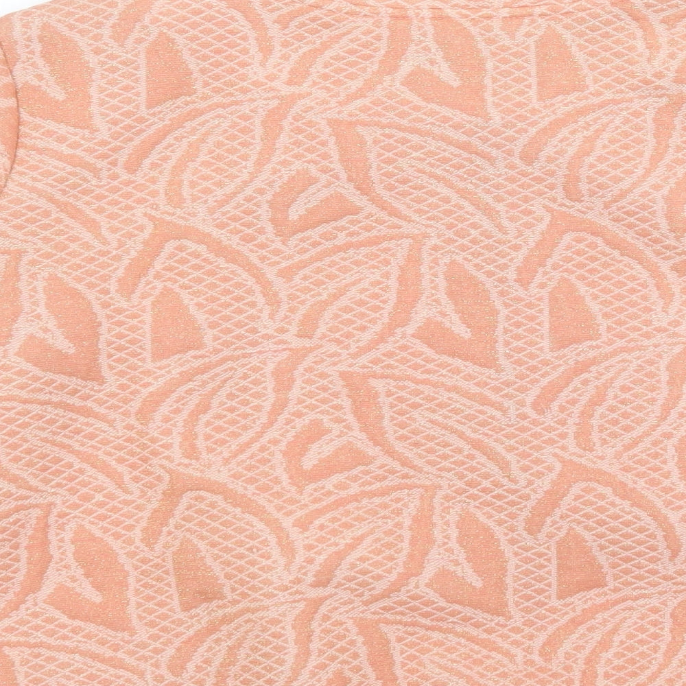 H&M Womens Orange Geometric Jacket Size M Zip