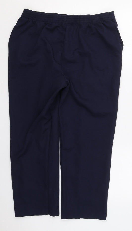 Matalan Womens Blue Polyester Trousers Size 16 L24 in Regular