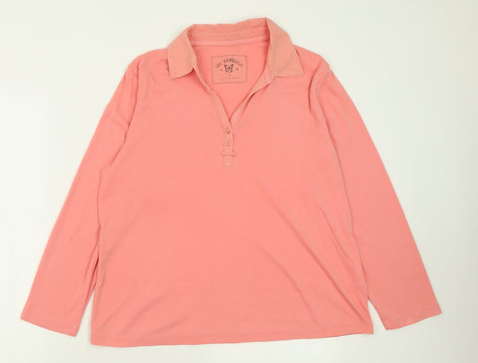 Womens UK Size L BM Pink Basic Polo