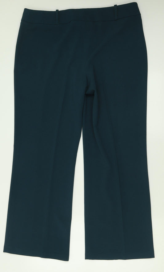 Vogue Womens Green Polyester Trousers Size 16 L30 in Regular Button