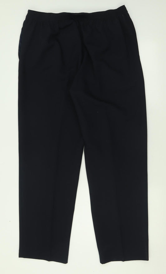 BM Womens Blue Polyester Trousers Size 16 L30 in Regular