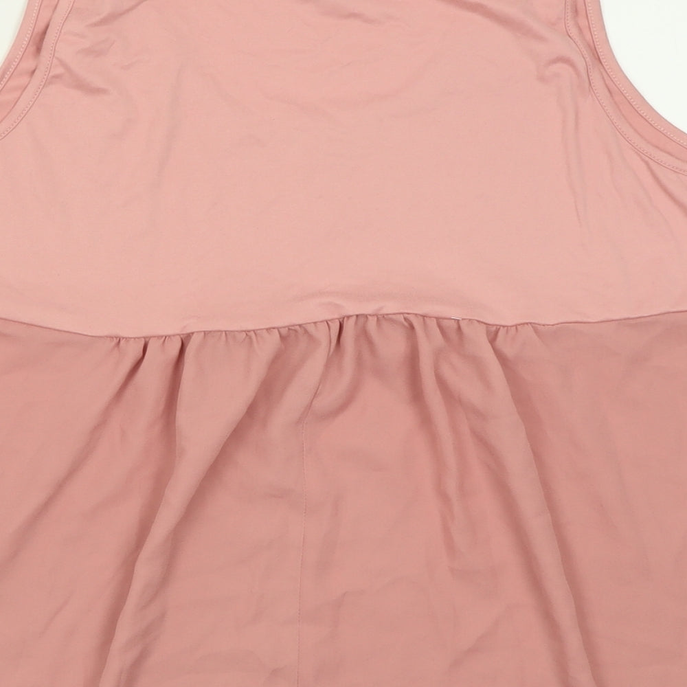 SheIn Womens Pink Polyester Basic Tank Size XL Scoop Neck