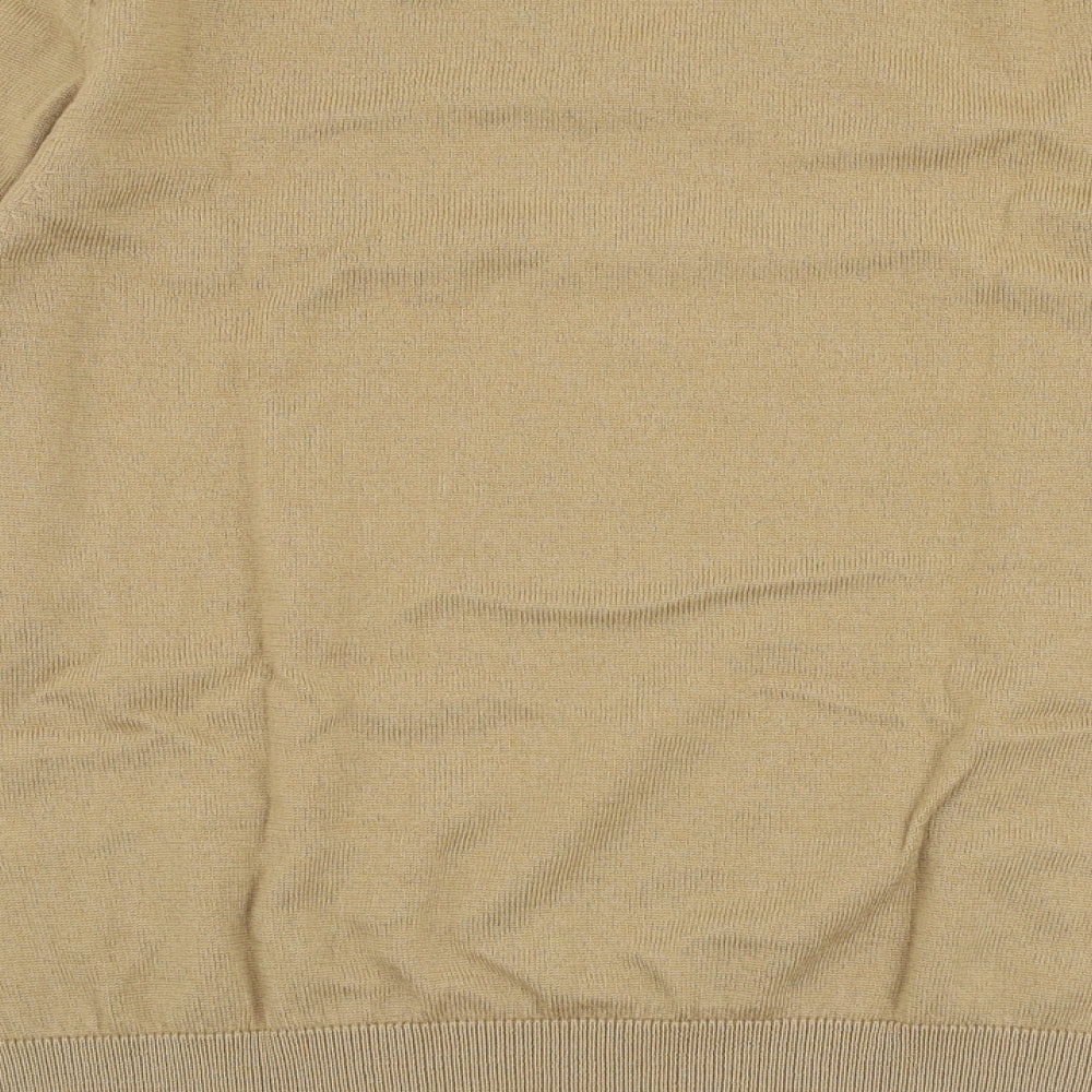 Gap Mens Beige V-Neck Wool Pullover Jumper Size M