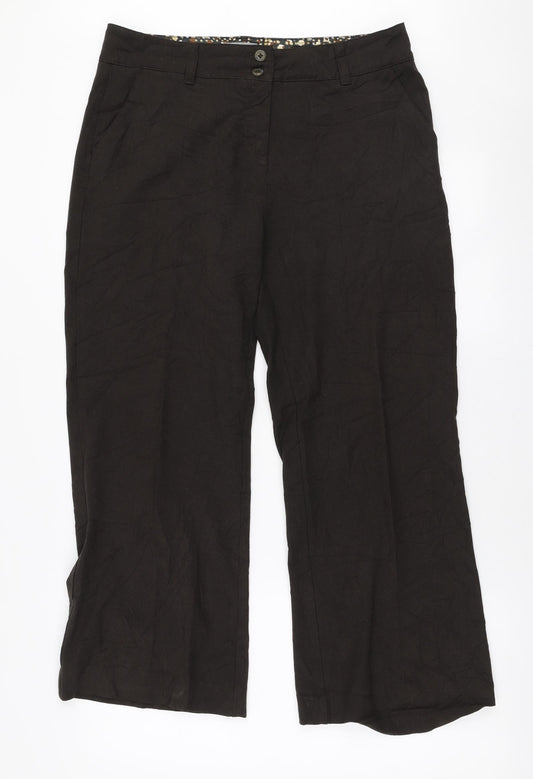 Womens UK Size 14 Per Una Regular Fit Brown Trousers