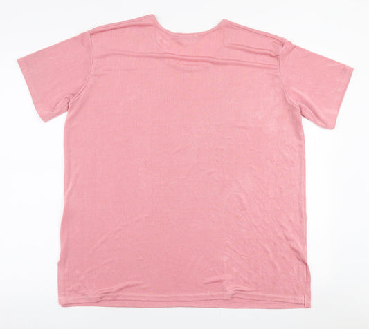 Womens UK Size 2XL Charmell Pink Basic Blouse
