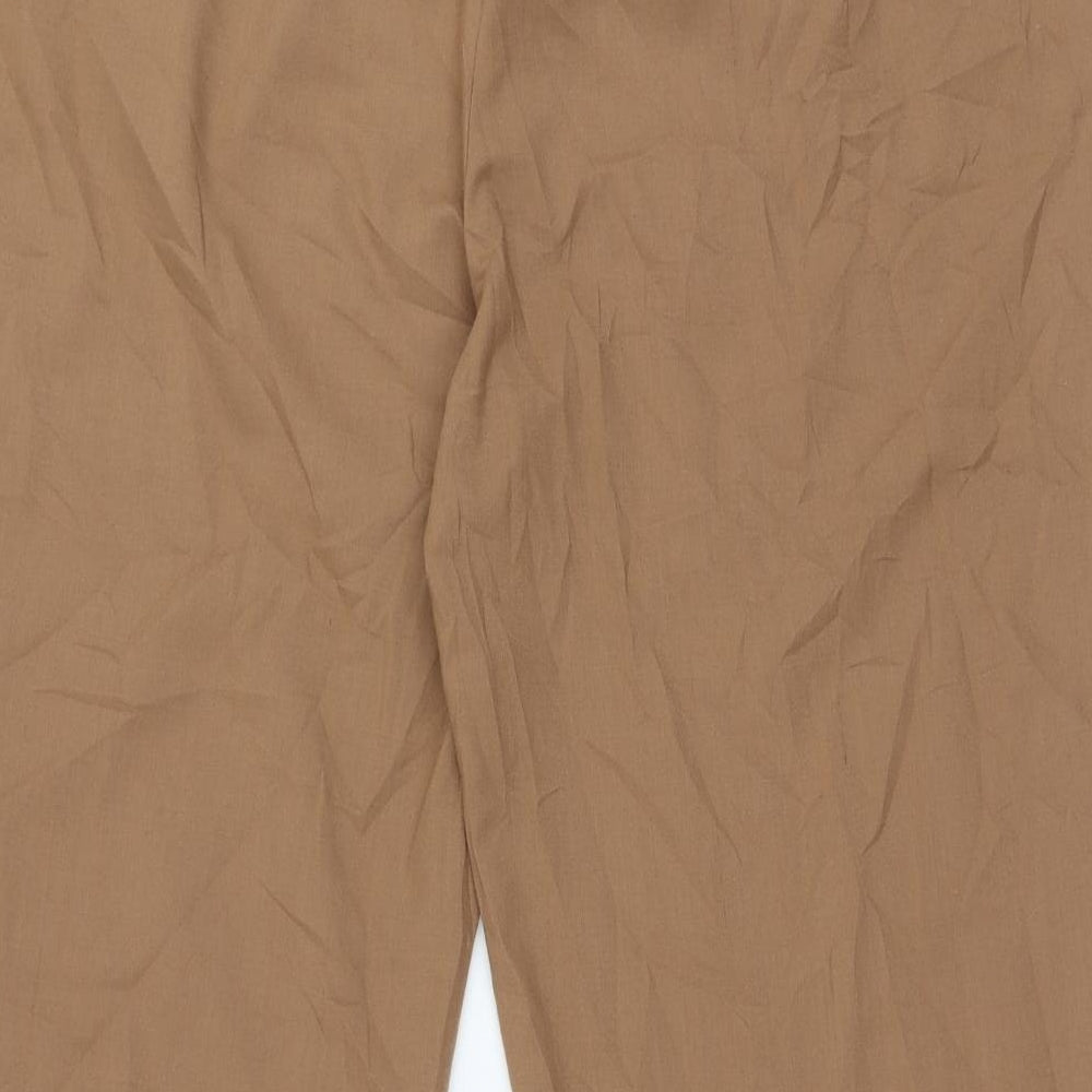 Zanzea Womens Brown Polyester Trousers Size 3XL L30 in Regular