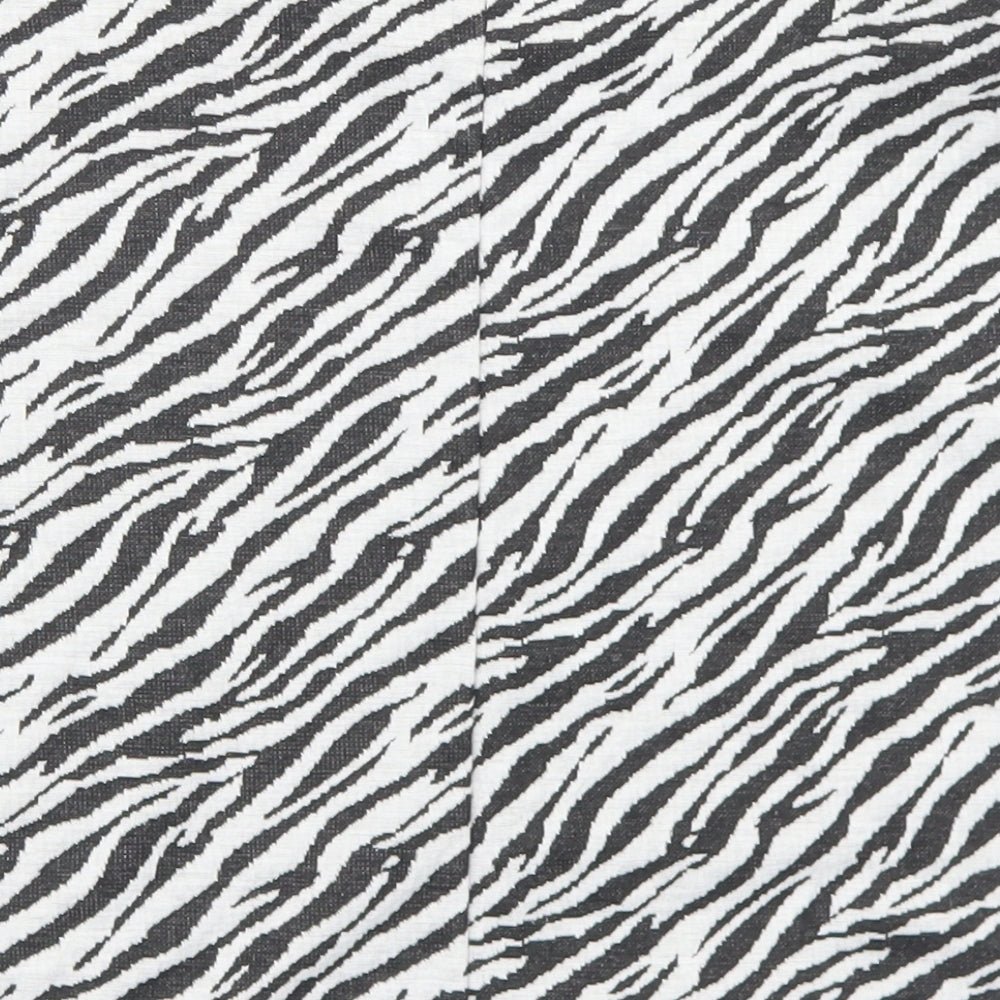 Primark Womens White Animal Print Polyester Straight & Pencil Skirt Size 12