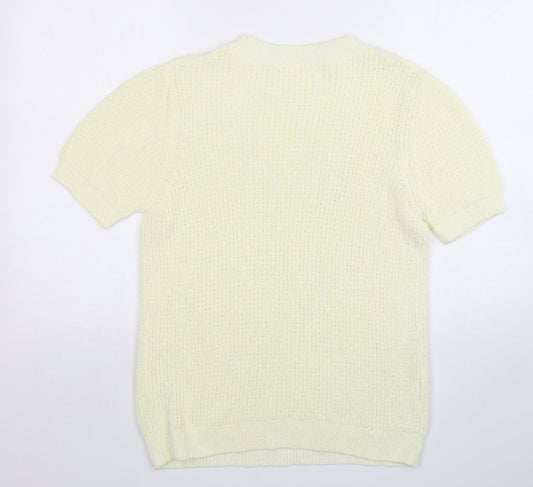 TU Womens Beige Round Neck Cotton Pullover Jumper Size 14