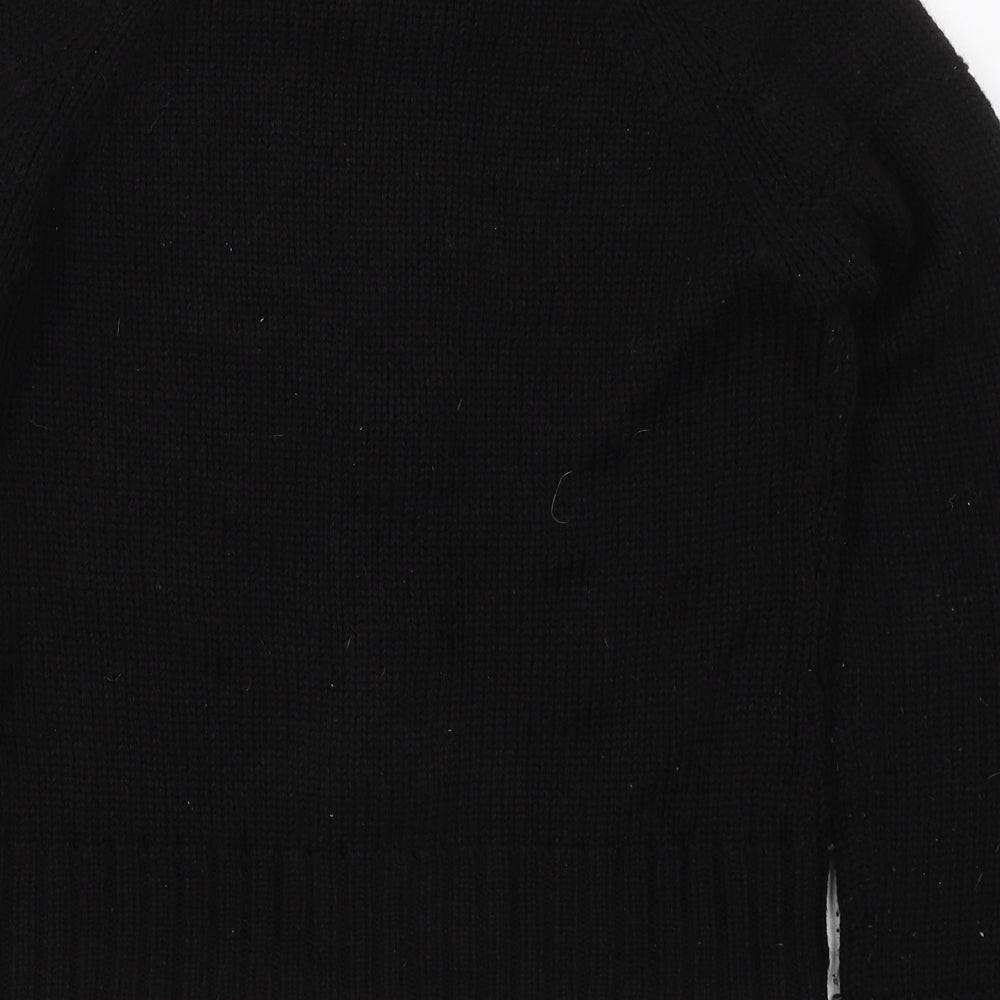 TU Womens Black Collared Acrylic Full Zip Jumper Size 10