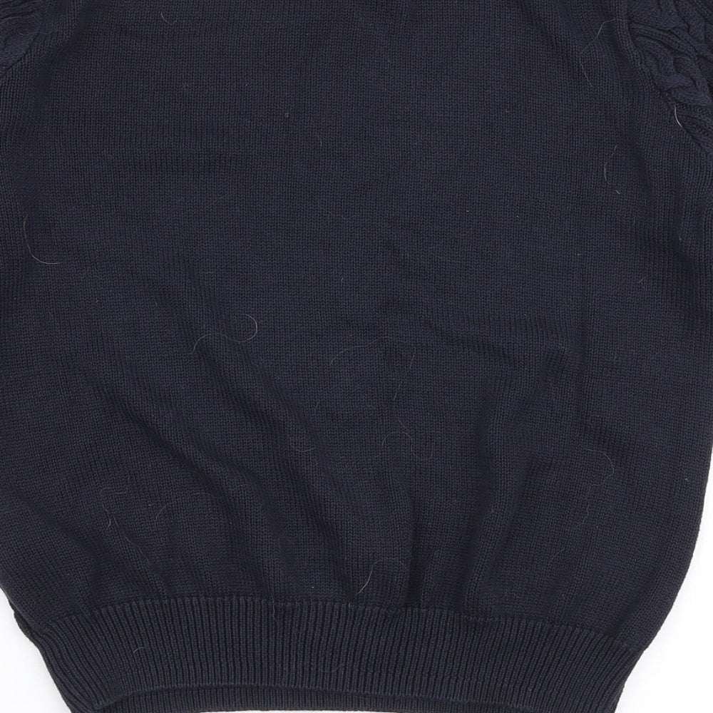 H&M Womens Blue Round Neck Cotton Pullover Jumper Size M