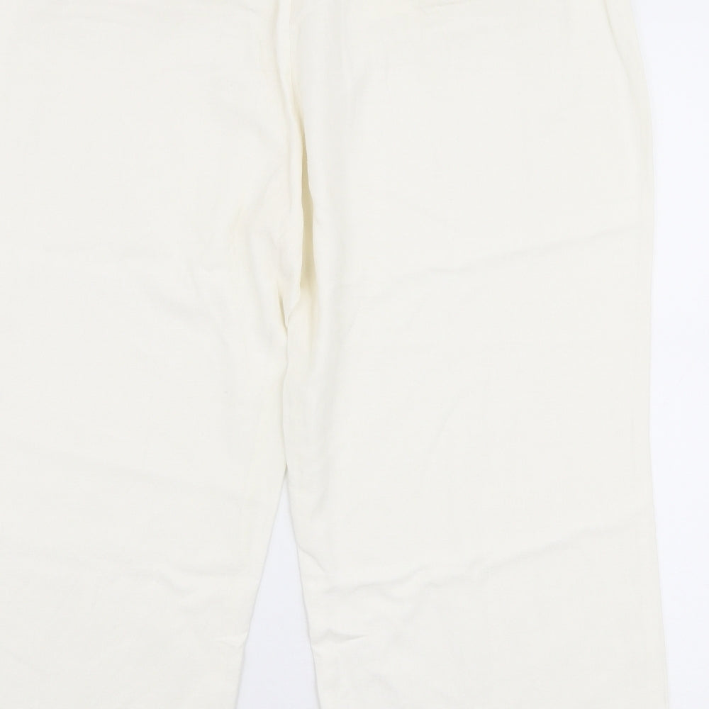 Womens UK Size 20 Casual Comfort Regular Fit White Trousers