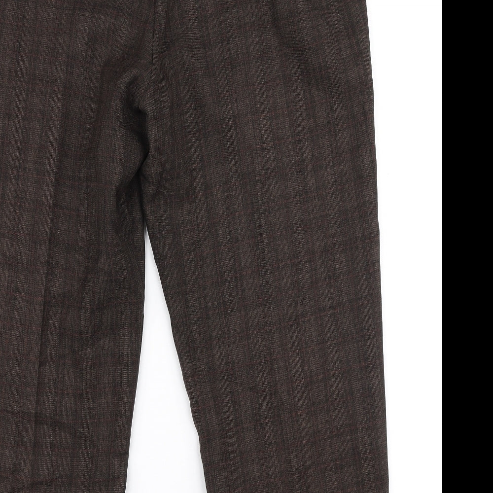 BM Womens Brown Polyester Trousers Size 16 L25 in Regular