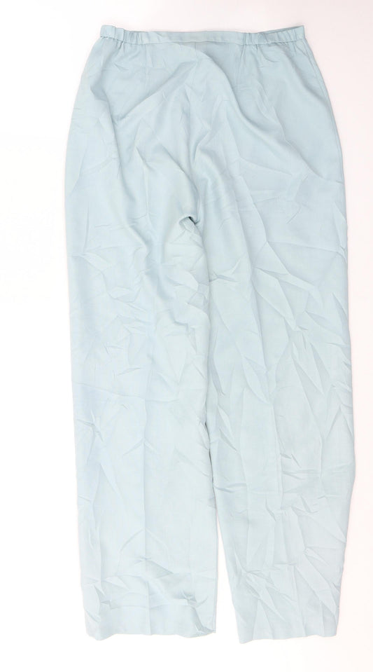 Womens UK Size 12 Plus Collection Regular Fit Blue Trousers
