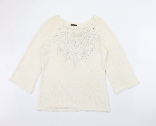 Womens UK Size 16 Roman Ivory Pullover Jumper